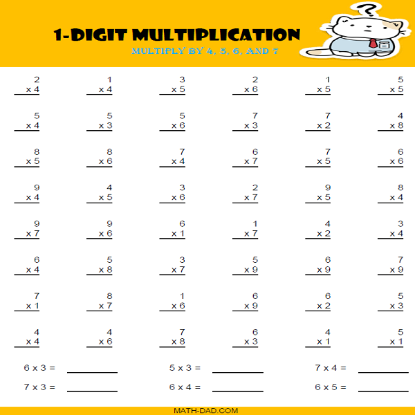 1-Digit Multiplication