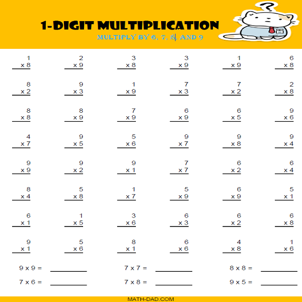 1-Digit Multiplication